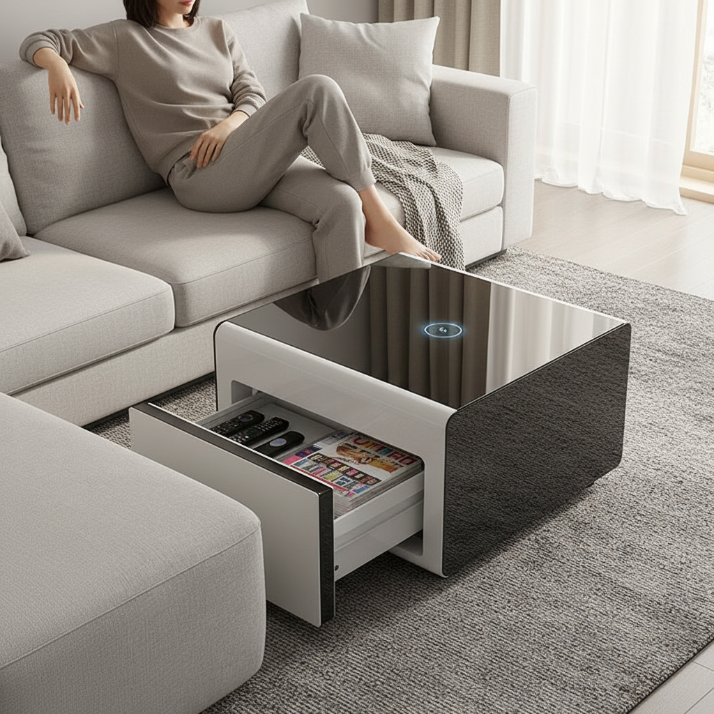 SmartHaus Smart Table One - Kabelloses Laden & integrierter Stauraum