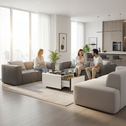 SmartHaus Smart Table One - Kabelloses Laden & integrierter Stauraum